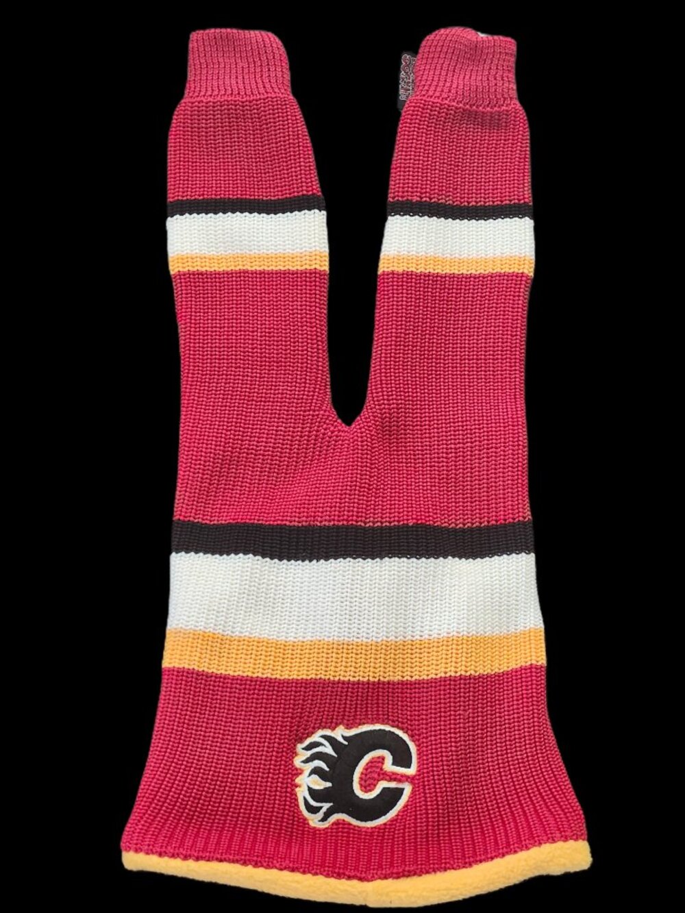 Calgary Flames Hockey Sock Tuque – Official NHL Licensed – Yellow/Red Fleece